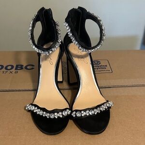Badgley Mischka Black Heels with Sparkling Accents
